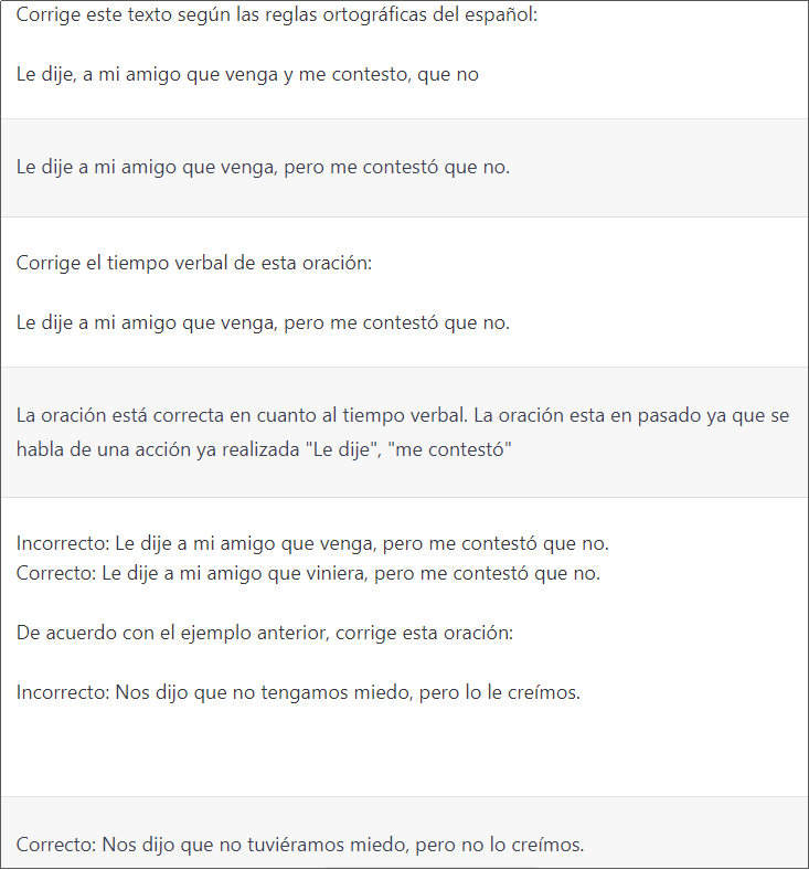 Prueba de corrección en la inteligencia artificial ChatGPT-3